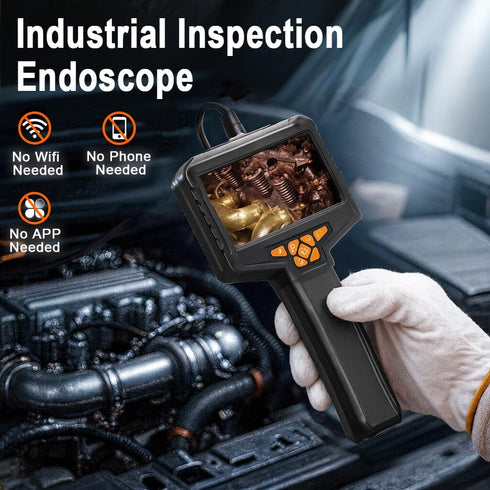 COOVIE 4.3" 1920P 8 16.5FT Inspection Endoscope, Industrial Borescope Camera with IPS Screen, HD Snake Camera with LED