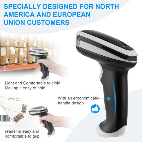JRHC 1D 2D 3-1 2.4G &PDF417 Barcode Scanner, Handheld Barcode Reader Bluetooth Wireless QR Code Scanner Bar Code