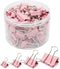 Binder Clip Paper Clamps, 100 Pcs Assorted Sizes for Office School Supplies (Pink)