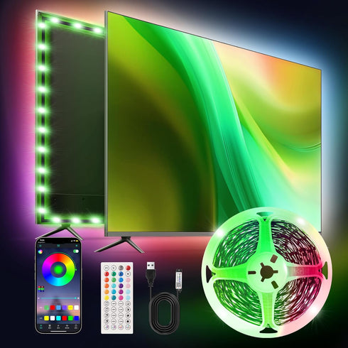 PSTAR LED Lights for TV,6.56ft Music Sync RGB Backlight with Remote & App