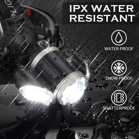 Rechargeable Headlamp, 10000 High Lumen LED Light, Waterproof Camping Gear with Red Light, 4 Modes USB Recharge