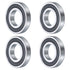 uxcell 4 Pcs 16004-2RS Deep Groove Ball Bearing, 20mm x 42mm x 8mm, High Carbon Chrome Steel