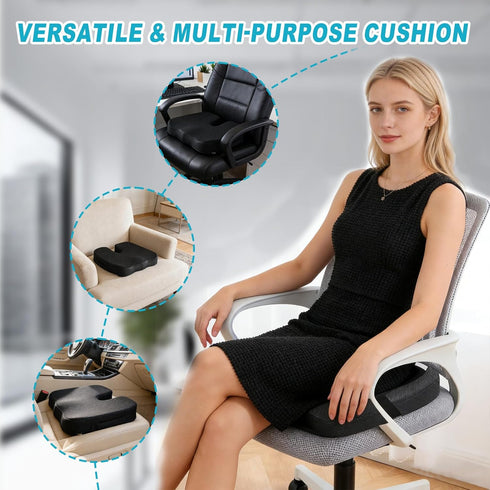 AZY Tailbone Tailbone Memory Foam Seat Cushion for Sciatica & Pain Relief Ergonomic Office Chair Cushion, Coccyx