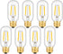 OMAYKEY 2W LED Tubular Bulb, 25W Equivalent, 250 Lumen, 2700K Warm White E26, Dimmable Antique Edison T45, 8 Pack