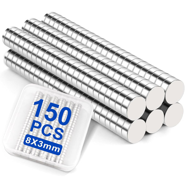 DIYMAG 150Pcs Small Magnets, 8x3mm Tiny Neodymium Rare Earth Magnets for Office, Whiteboard, Kitchen, and Crafts