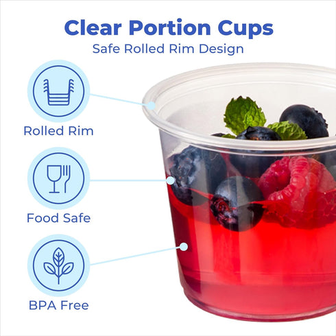 Fit Meal Prep 250 Pack 2 oz BPA Free Condiment Cups No Lids, Disposable Jello Shots Containers in Bulk