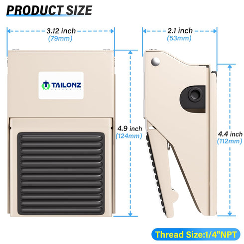 TAILONZ PNEUMATIC 1/4"NPT Pneumatic Foot Pedal Valve Kit 3 Way 2 Position Threaded Rubber Nonslip Pressure Control FV320 with 6mm Pneumatic Fittings