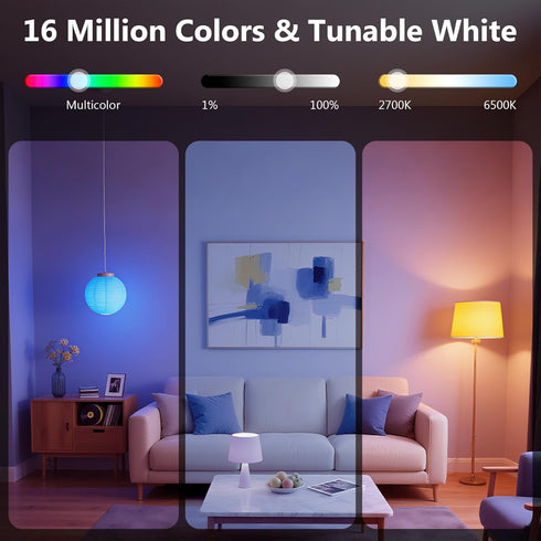 Bulbs, Bulb A19 E26 2.4G Bulbs, Bulb, 60W 800LM, 10Pack DAYBETTER Smart Light Smart Compatible with Alexa & Google