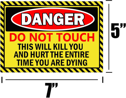 Do Not Touch Stickers "DO NOT Touch" Danger Warning Labels, 5 x 7 Inch Electrical Shock Hazard Vinyl Decals