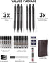 Nicpro 30PCS Black Metal Mechanical Pencil Set, Art Drafting Pencil 0.5, 0.7, 0.9 mm, 2mm Lead Holders with 16 Tube