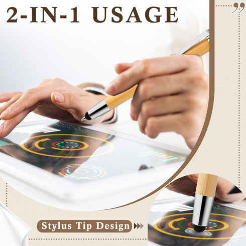 Jetec 100 Pcs Inspirational Bible Verse Bamboo Pens, Wooden Retractable Ballpoint Pens with Stylus for Gifts