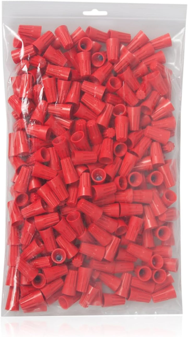 Maxxima Red Electrical Wire Connector Screw Terminal, 250 Pack, Cone Shaped, UL Listed, Ideal for Projects