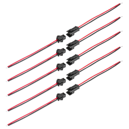 VANDESAIL JST SM Connector 40 Pack, 2Pin Jack Plug Male to Female Wire Adapter for LED Light Strip (20 Pairs, 10CM)