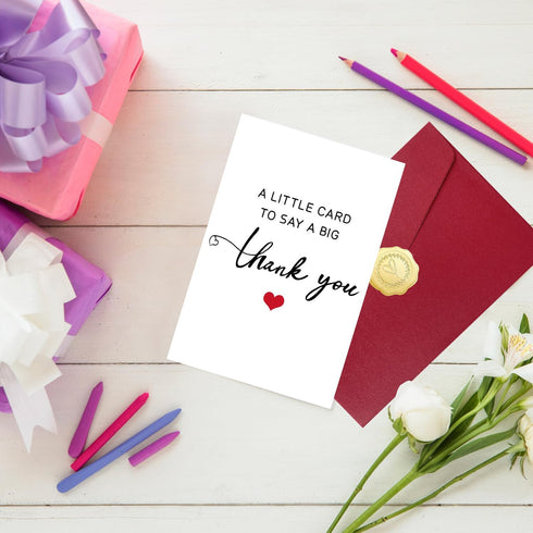 NPCSWXQ Thank You Cards with Envelopes & Stickers, Simple Single Funny Thank You Card for Him, Her, Teacher, Boss