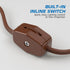 OHLECTRIC Set 8 18/2 SPT-1 Brown Lamp Power Cord with Rotary Switch, Ft AWG Replacement Wire, Stripped & Tinned Ends