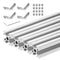 uxcell 4 Pcs T Slot 2020 Aluminum Extrusion Profile 200mm x 20mm for 3D Printer, CNC, DIY (Silver Tone)