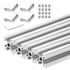 uxcell 4 Pcs T Slot 2020 Aluminum Extrusion Profile 200mm x 20mm for 3D Printer, CNC, DIY (Silver Tone)