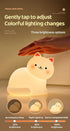 lurk deep Kids,7 Dimmable,Rechargeable Cat Night Light for Colors Lamp,Tap Portable and Squishy Silicone Led