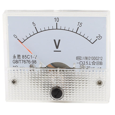 uxcell 85C1-V Panel DC Voltage Volt Analog Gauge Meter, Voltmeter 0-20V
