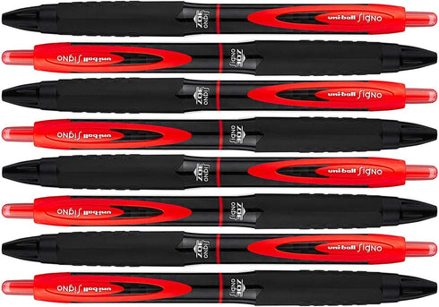 Uni-Ball Signo 307 Medium Point Retractable Rollerball Gel Pens - Red, 8 Count