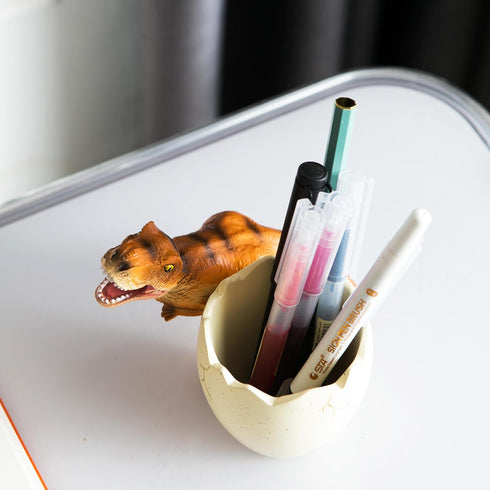 Dinosaur Pen Holder & Pencil Holder for Desk, Trex Desk Accessories, Jurassic Park Office School Supplies, Dino