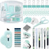 Mini Office Supply Kit, Includes Stapler, Tape Dispenser, Paper Clips, Scissors, Staples, Green for Office and School