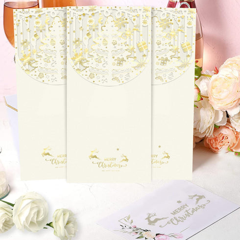 Christmas Cash Envelope, Red Envelope Pack of 18, Gold Stamped Gift for Christmas/Birthday/Holiday