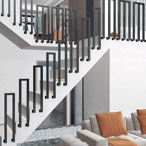 PAUANI Children(Black,35cm/13.7in) U-Shaped Side Mount Railing - Indoor Metal Stair Handrail, Safety Non-Slip Deck