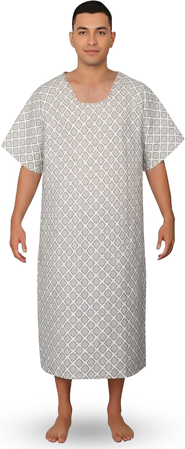 GERVRA Reusable Hospital Gown - Patient Gowns with Tie Back, Unisex Medical Gowns