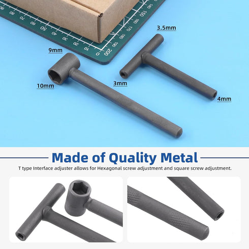 Glarks 4Pcs Motorcycle Engine Valve Adjustment Tool Kit, Engine Screw Spanner Wrench with Feeler Gauges