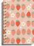 Strawberry Journal, Aesthetic Spiral Notebook for Women, Cute Composition Notebook, 5.5x8.3 Hardcover Office Supplies