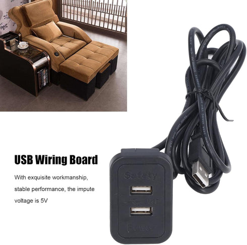 MUNEFE 5V Double USB Charge Station, Sofa Recessed USB Power Hub Wiring Board, Power Outlet Socket for Household