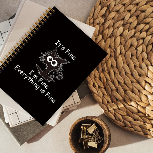 Funny Cat Notebook Journal, Inspirational Gifts for Cat Lovers, Hardcover Spiral Notebook (5.5x8.3)