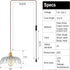 Plug-in Pendant Light Fixture, Hanging Light Fixture, Glass Pendant Light, Swag Lamp with Inline On/Off Switch