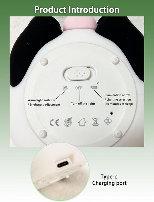 Cute Silicone Panda Night Lights, Rechargeable LED Animal Decor Night Lights for Girls and Boys, Portable Kawaii Lights