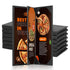 MYFULLY Restaurant Menu Holders 4.25" x 11", 6 Pack Black PU Leather