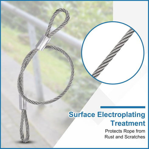 1mmD 20" 5PCS 304 PATIKIL x L Outdoor Travel Security Cable, Stainless Steel Safety Wire Rope Luggage Anti-Theft Cable