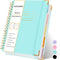 Huhuhero Lined Spiral Notebook Journal - 5 Subject College Ruled Hardcover Notebooks for Work, School, Mint Green