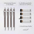 MozArt Mechanical Pencil Set with Case - 4 Sizes: 0.3, 0.5, 0.7 & 0.9mm with 30 HB Lead Refills Each & 4 Eraser Refills -Sketch, Drafting, Art, Drawing Supplies (Nickle) by MozArt Supplies