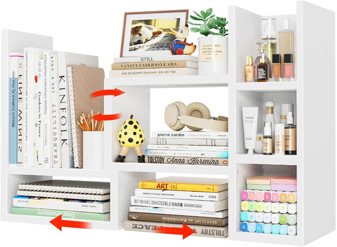 NUTIKAS Desk Shelves Desktop Organizer Shlef - White Office Organization for Top