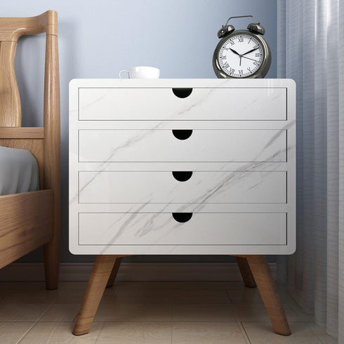 YENHOME White Marble Contact Paper, Self Adhesive Glossy Marble Peel and Stick Waterproof for Kitchen Bathroom