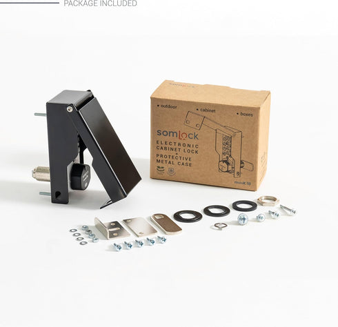 miniK10 12-Key 10-Year IP54 Outdoor Electronic Cabinet Lock with Protective Metal Case Weather-Resistant Smart Lock