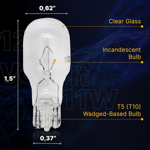 Landscape Low Voltage - 12 Volt 11W T5 Wedge Bulbs: Compatible with Malibu Lights, Garden, Deck Light Bulbs, 10 Pack