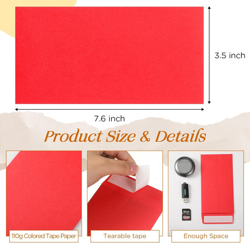 Fulmoon 500 Pcs Christmas Money Envelopes 110 Gsm, 3.5 x 6.5 Inch Gummed Flap for Money Saving Challenge