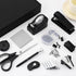 Black Desk Accessory Kit, Cute Office Supplies Set, Desktop Stapler Set includes Staple Remover, Hole Punch, Tape