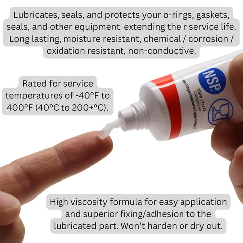 (1.76oz, 50g) Captain O-Ring - NSF Food Grade Silicone Lubricant Grease for O-Rings, Seals, Gaskets, Pumps, Pool Spa