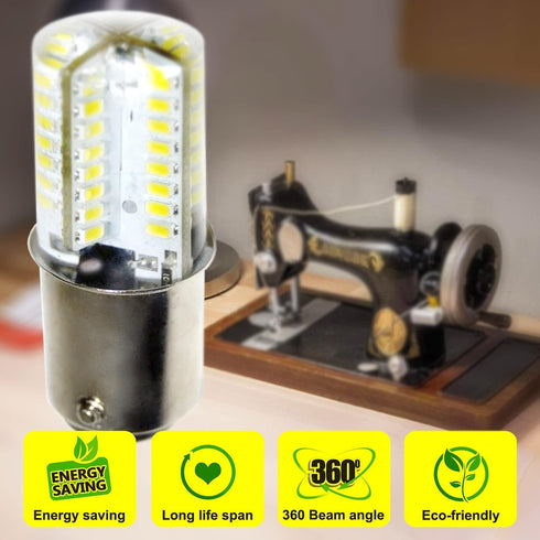 HQRP 110V LED Light Bulb Cool White, Compatible with Singer Sewing Machines 201, 221, 301, 401, and More