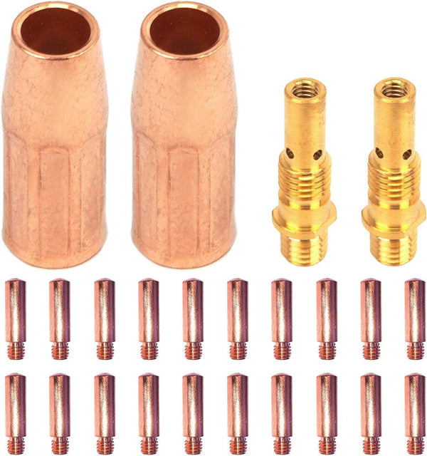 Mig Welding Gun Accessory Kit for Forney 140 FC-i Mig Gun, 20pcs Contact Tips + 2 Gas Nozzles