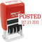 MaxMark Self-Inking Rubber Date Office Stamp with Posted Phrase & Date - RED Ink (Max Dater II), 12-Year Band