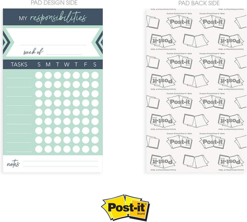 Modern Weekly Chore Chart, 6" x 10" Sticky Note Fill-in Task List for Homeschool Assignments